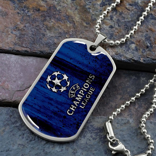 Soccer - SCD010 - UEFA Champions League - Soccer Dog Tag - Military Ball Chain - Luxury Dog Tag