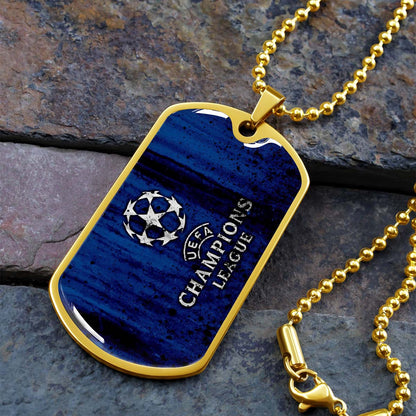Soccer - SCD010 - UEFA Champions League - Soccer Dog Tag - Military Ball Chain - Luxury Dog Tag