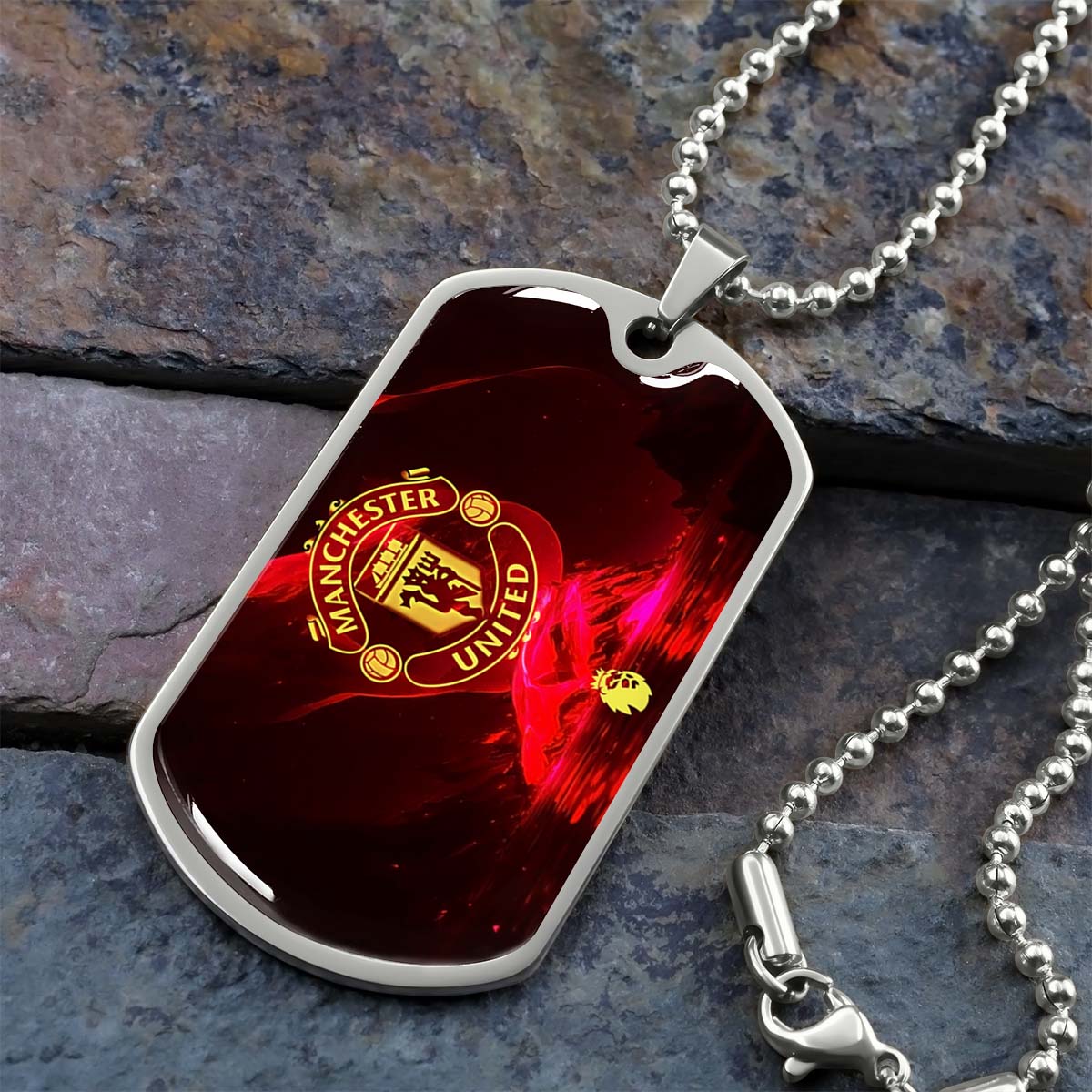 Soccer - SCD013 - Manchester United - Soccer Dog Tag - Military Ball Chain - Luxury Dog Tag