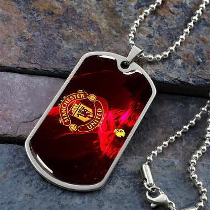 Soccer - SCD013 - Manchester United - Soccer Dog Tag - Military Ball Chain - Luxury Dog Tag
