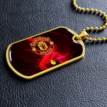 Soccer - SCD013 - Manchester United - Soccer Dog Tag - Military Ball Chain - Luxury Dog Tag