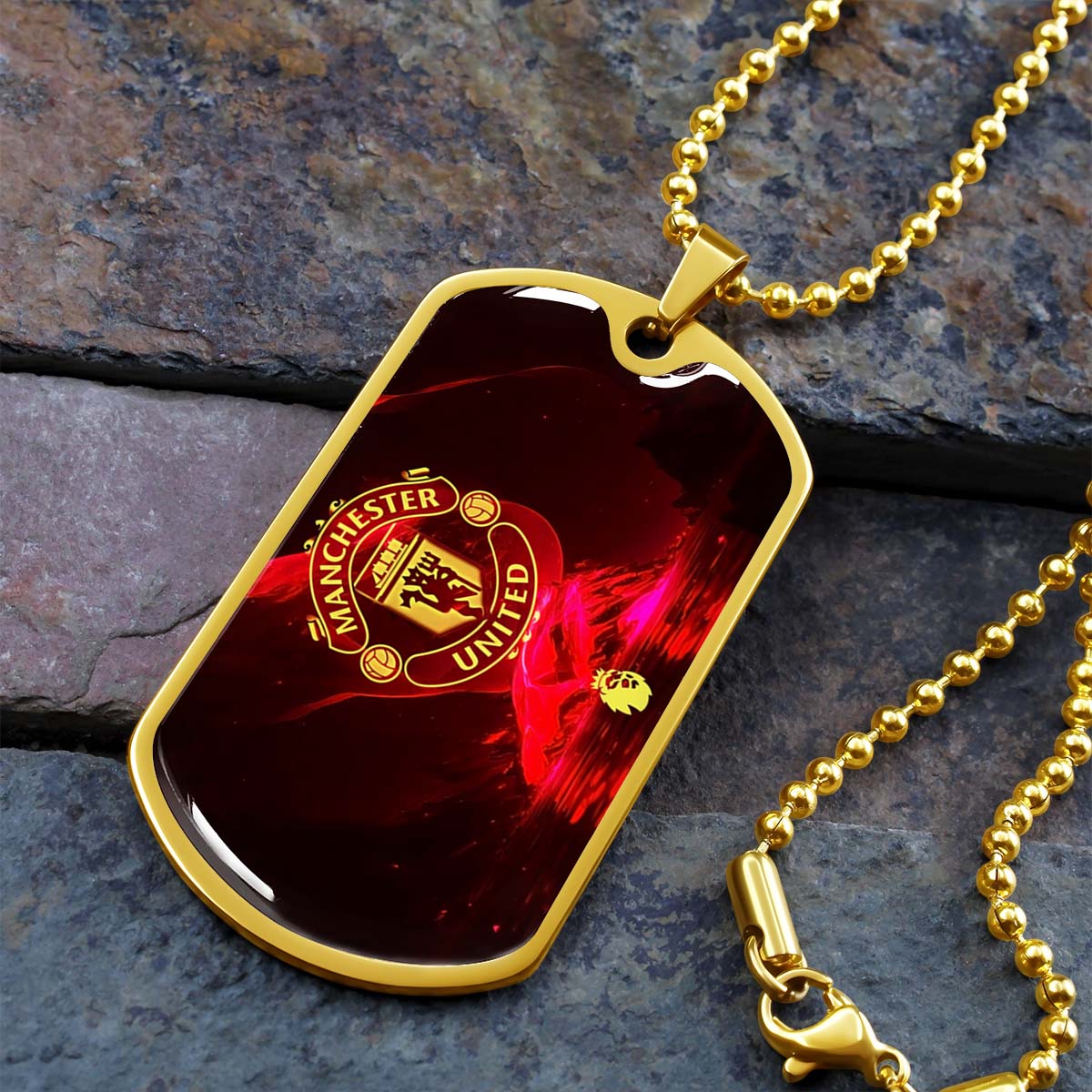 Soccer - SCD013 - Manchester United - Soccer Dog Tag - Military Ball Chain - Luxury Dog Tag