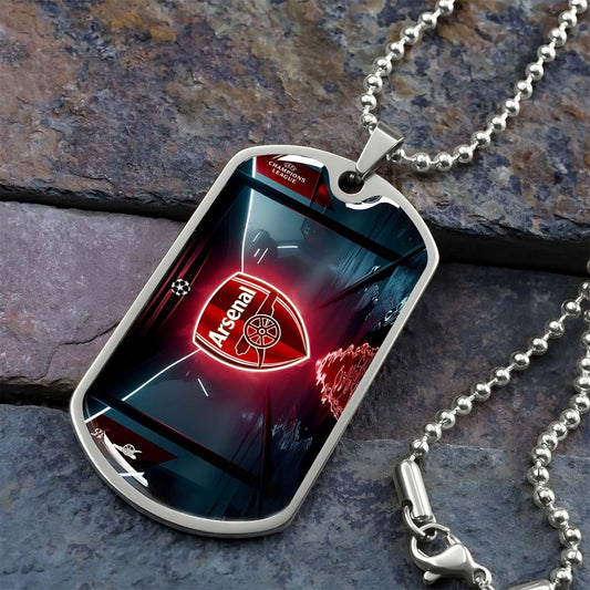 Soccer - SCD014 - Arsenal FC - UEFA Champions League - Soccer Dog Tag - Military Ball Chain - Luxury Dog Tag