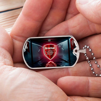 Soccer - SCD014 - Arsenal FC - UEFA Champions League - Soccer Dog Tag - Military Ball Chain - Luxury Dog Tag