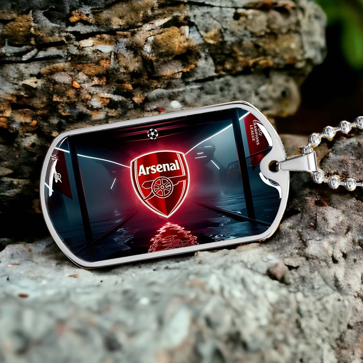 Soccer - SCD014 - Arsenal FC - UEFA Champions League - Soccer Dog Tag - Military Ball Chain - Luxury Dog Tag