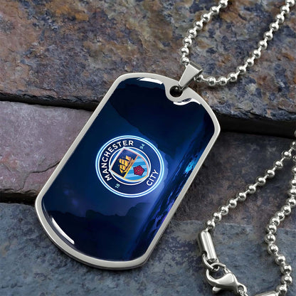 Soccer - SCD018 - Manchester City - Soccer Dog Tag - Military Ball Chain - Luxury Dog Tag