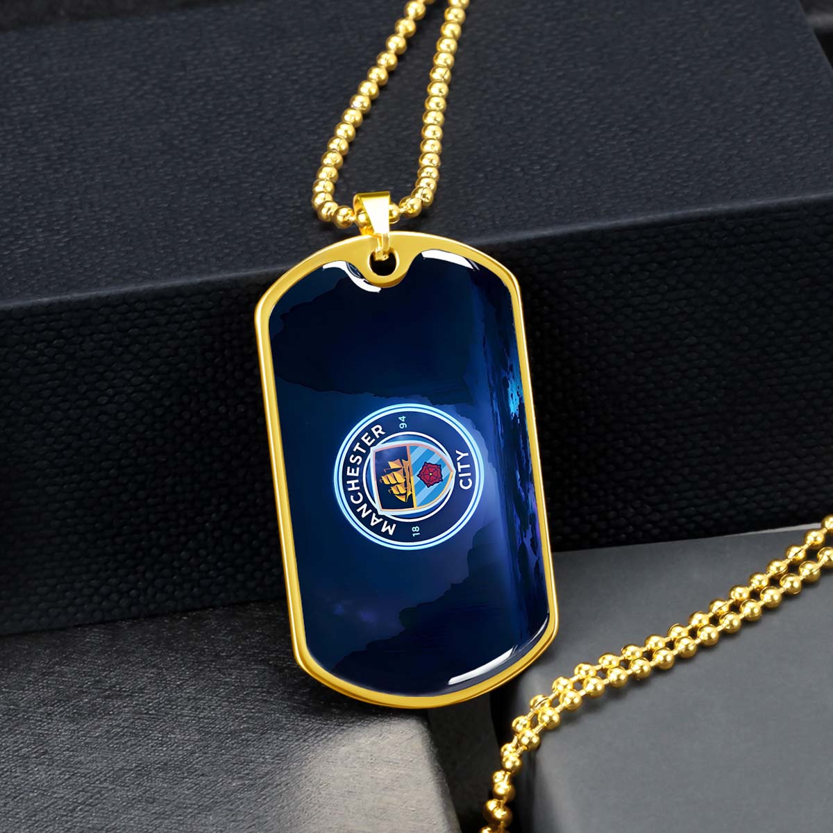 Soccer - SCD018 - Manchester City - Soccer Dog Tag - Military Ball Chain - Luxury Dog Tag
