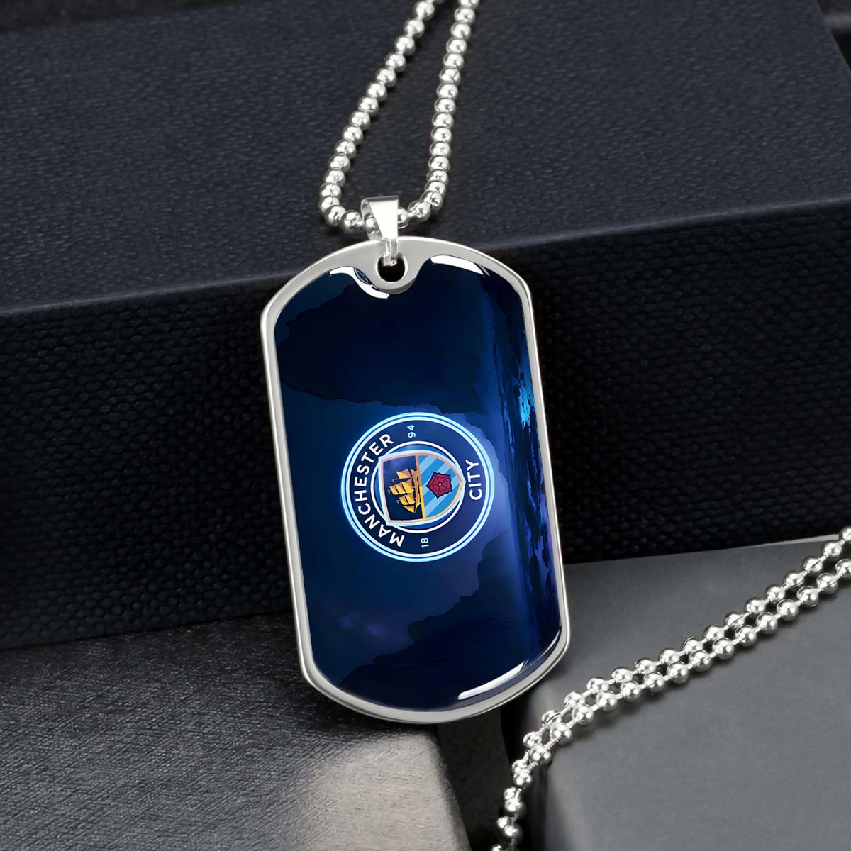 Soccer - SCD018 - Manchester City - Soccer Dog Tag - Military Ball Chain - Luxury Dog Tag