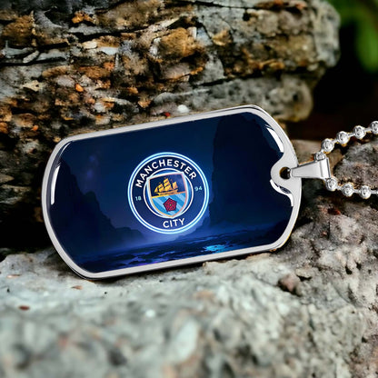 Soccer - SCD018 - Manchester City - Soccer Dog Tag - Military Ball Chain - Luxury Dog Tag