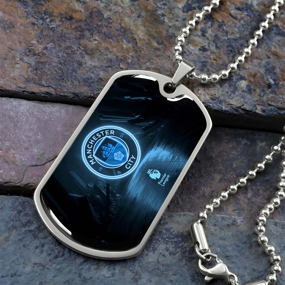 Soccer - SCD020 - Manchester City - Premier League - Soccer Dog Tag - Military Ball Chain - Luxury Dog Tag