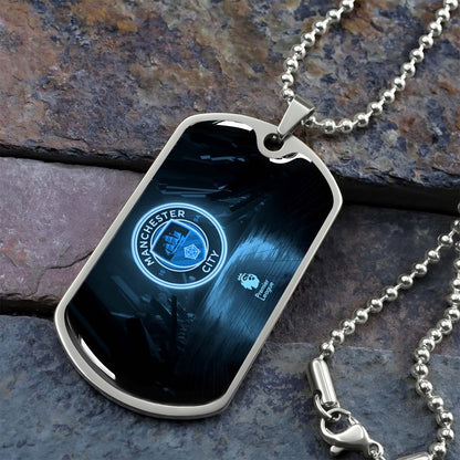 Soccer - SCD020 - Manchester City - Premier League - Soccer Dog Tag - Military Ball Chain - Luxury Dog Tag