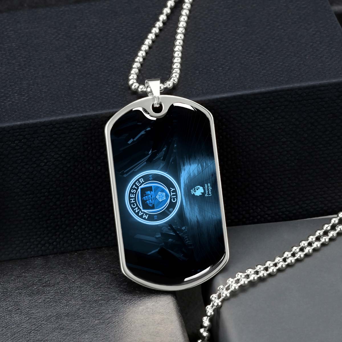 Soccer - SCD020 - Manchester City - Premier League - Soccer Dog Tag - Military Ball Chain - Luxury Dog Tag