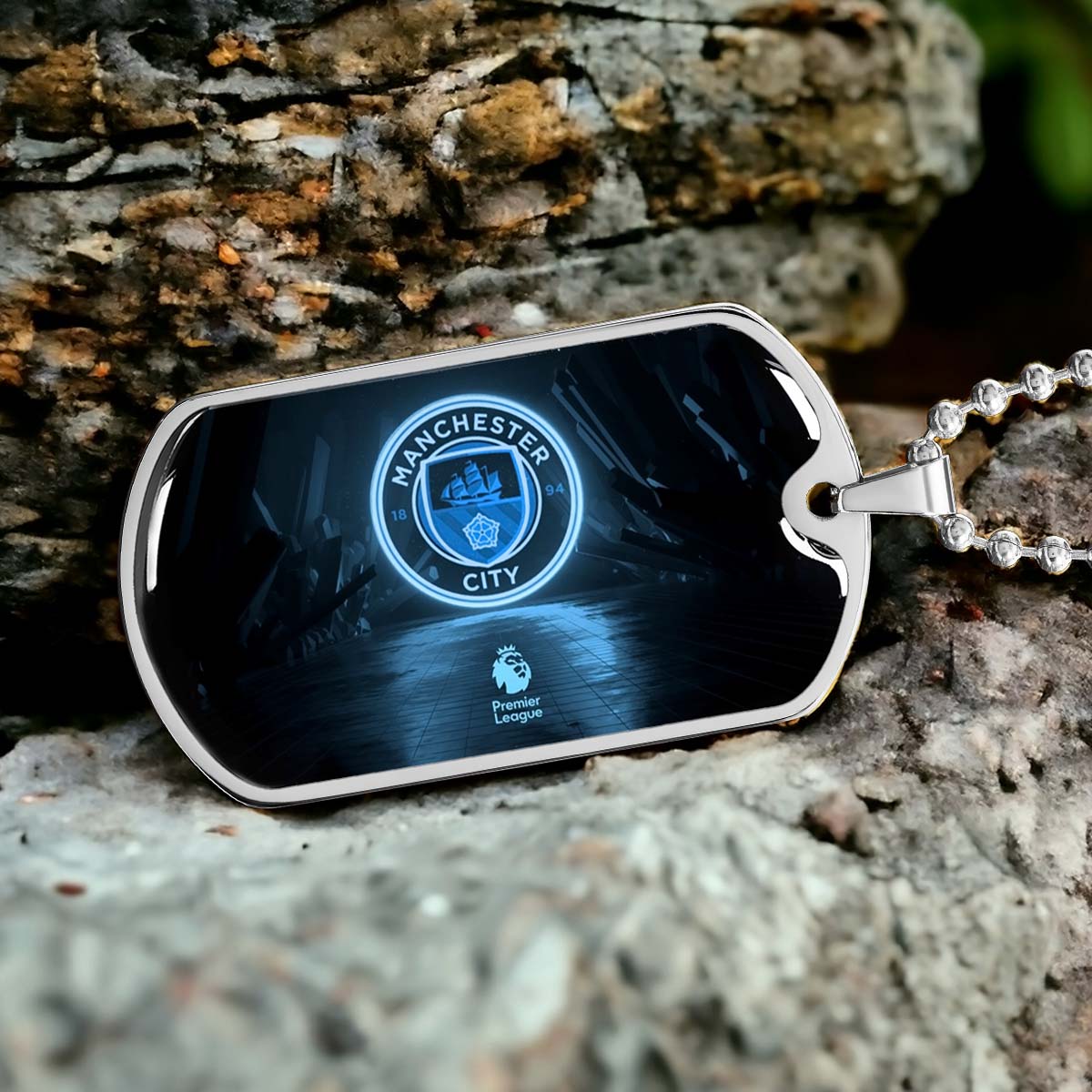 Soccer - SCD020 - Manchester City - Premier League - Soccer Dog Tag - Military Ball Chain - Luxury Dog Tag