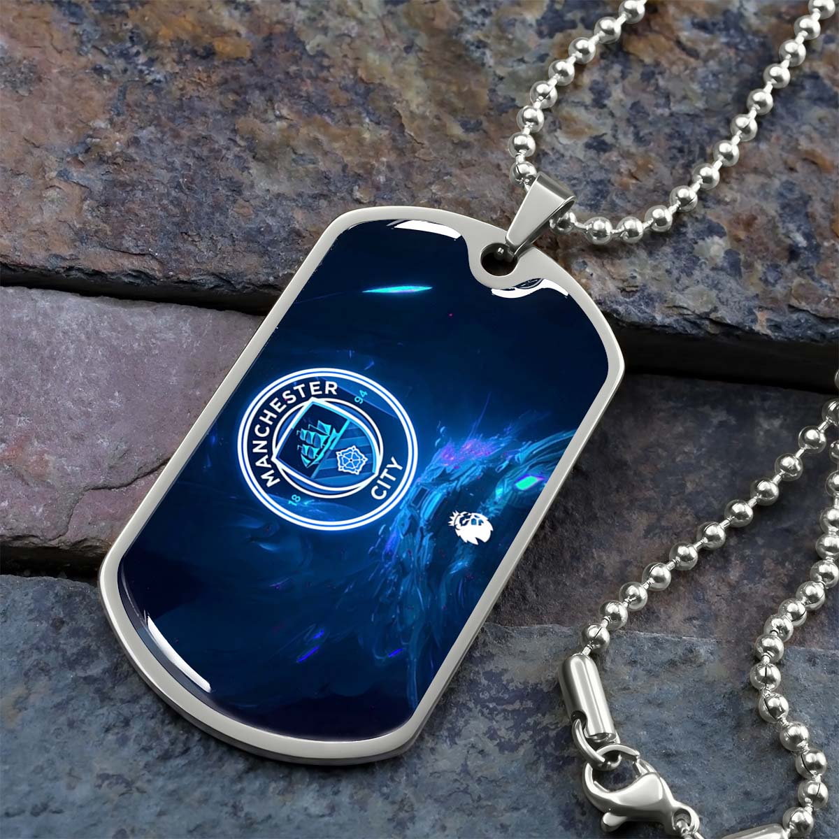 Soccer - SCD021 - Manchester City - Premier League - Soccer Dog Tag - Military Ball Chain - Luxury Dog Tag