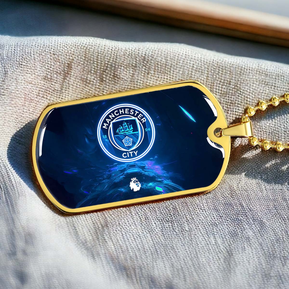 Soccer - SCD021 - Manchester City - Premier League - Soccer Dog Tag - Military Ball Chain - Luxury Dog Tag