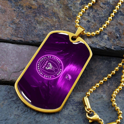 Soccer - SCD023 - Inter Miami CF - Soccer Dog Tag - Military Ball Chain - Luxury Dog Tag