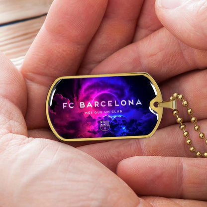 Soccer - SCD024 - FC Barcelona - FCB - Soccer Dog Tag - Military Ball Chain - Luxury Dog Tag