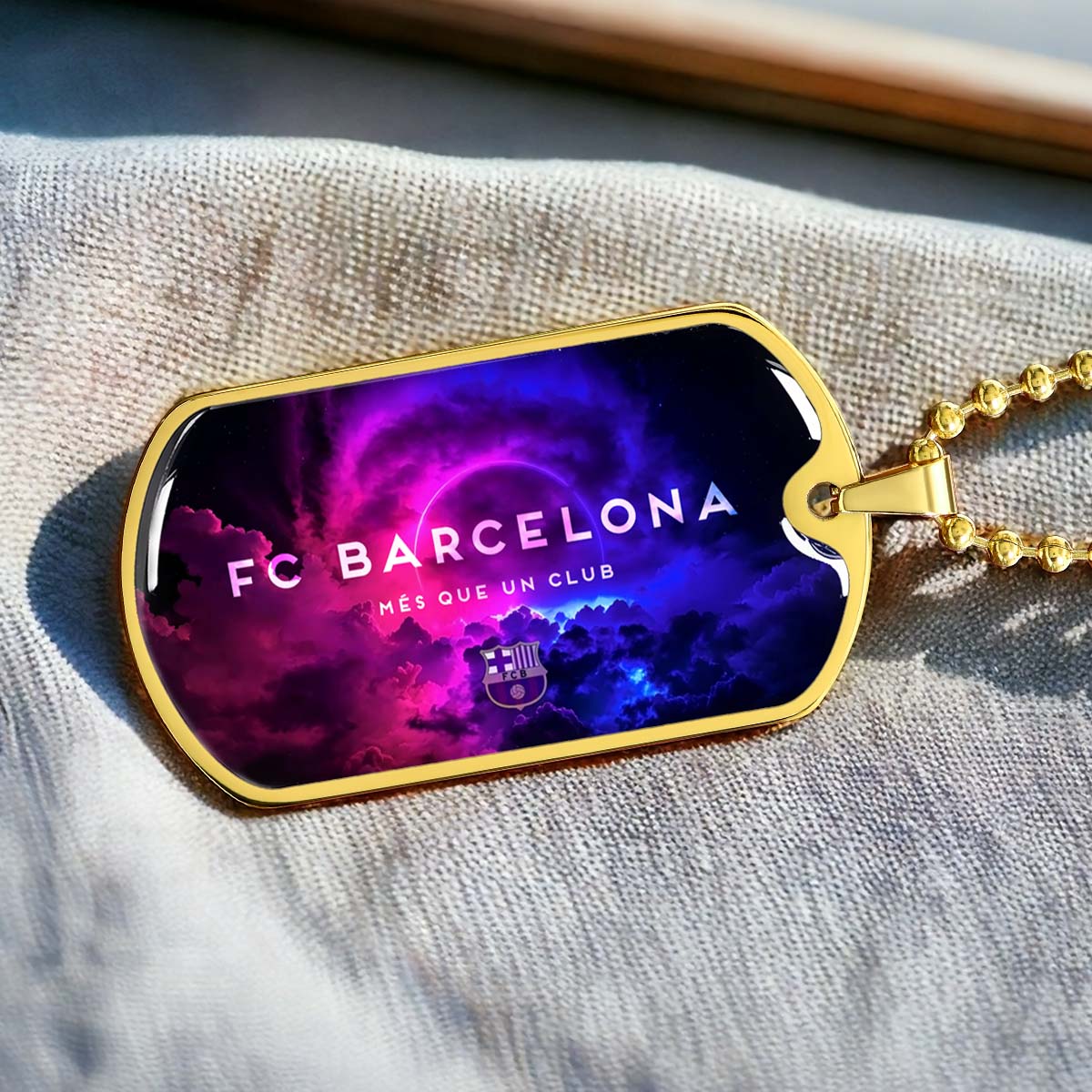 Soccer - SCD024 - FC Barcelona - FCB - Soccer Dog Tag - Military Ball Chain - Luxury Dog Tag