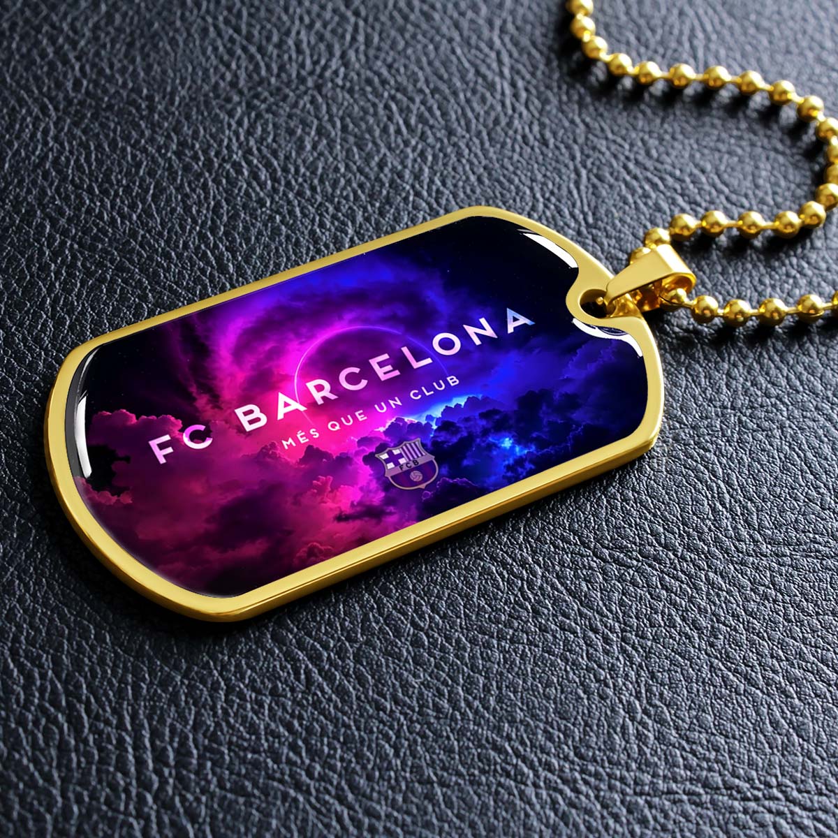 Soccer - SCD024 - FC Barcelona - FCB - Soccer Dog Tag - Military Ball Chain - Luxury Dog Tag