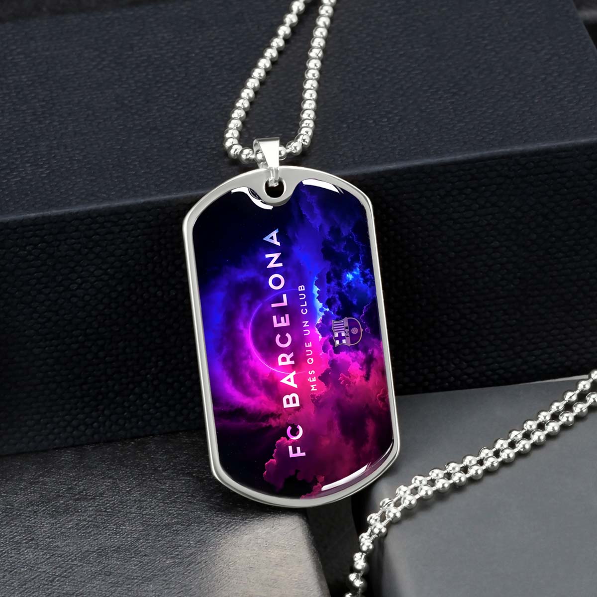 Soccer - SCD024 - FC Barcelona - FCB - Soccer Dog Tag - Military Ball Chain - Luxury Dog Tag