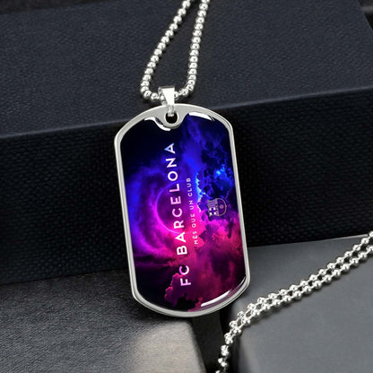 Soccer - SCD024 - FC Barcelona - FCB - Soccer Dog Tag - Military Ball Chain - Luxury Dog Tag
