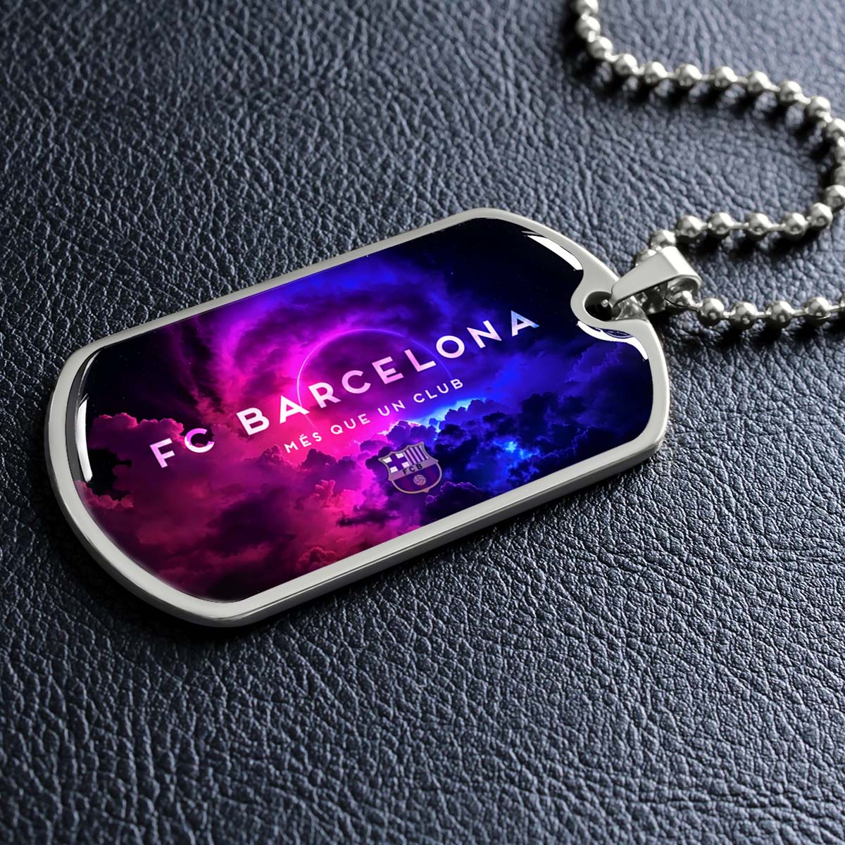 Soccer - SCD024 - FC Barcelona - FCB - Soccer Dog Tag - Military Ball Chain - Luxury Dog Tag