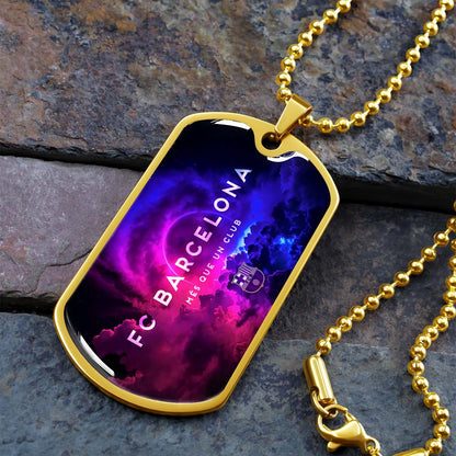 Soccer - SCD024 - FC Barcelona - FCB - Soccer Dog Tag - Military Ball Chain - Luxury Dog Tag