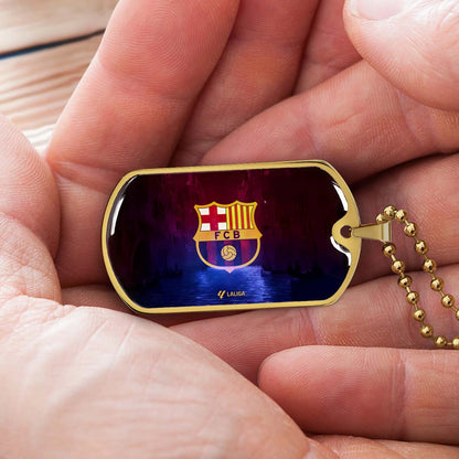 Soccer - SCD025 - Special Tide FC Barcelona - FCB - Soccer Dog Tag - Military Ball Chain - Luxury Dog Tag