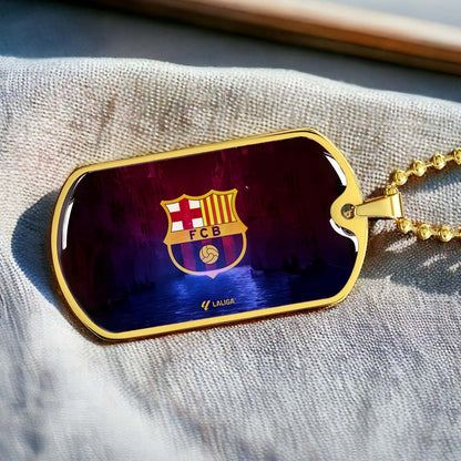Soccer - SCD025 - Special Tide FC Barcelona - FCB - Soccer Dog Tag - Military Ball Chain - Luxury Dog Tag