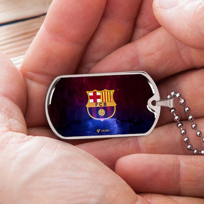 Soccer - SCD025 - Special Tide FC Barcelona - FCB - Soccer Dog Tag - Military Ball Chain - Luxury Dog Tag