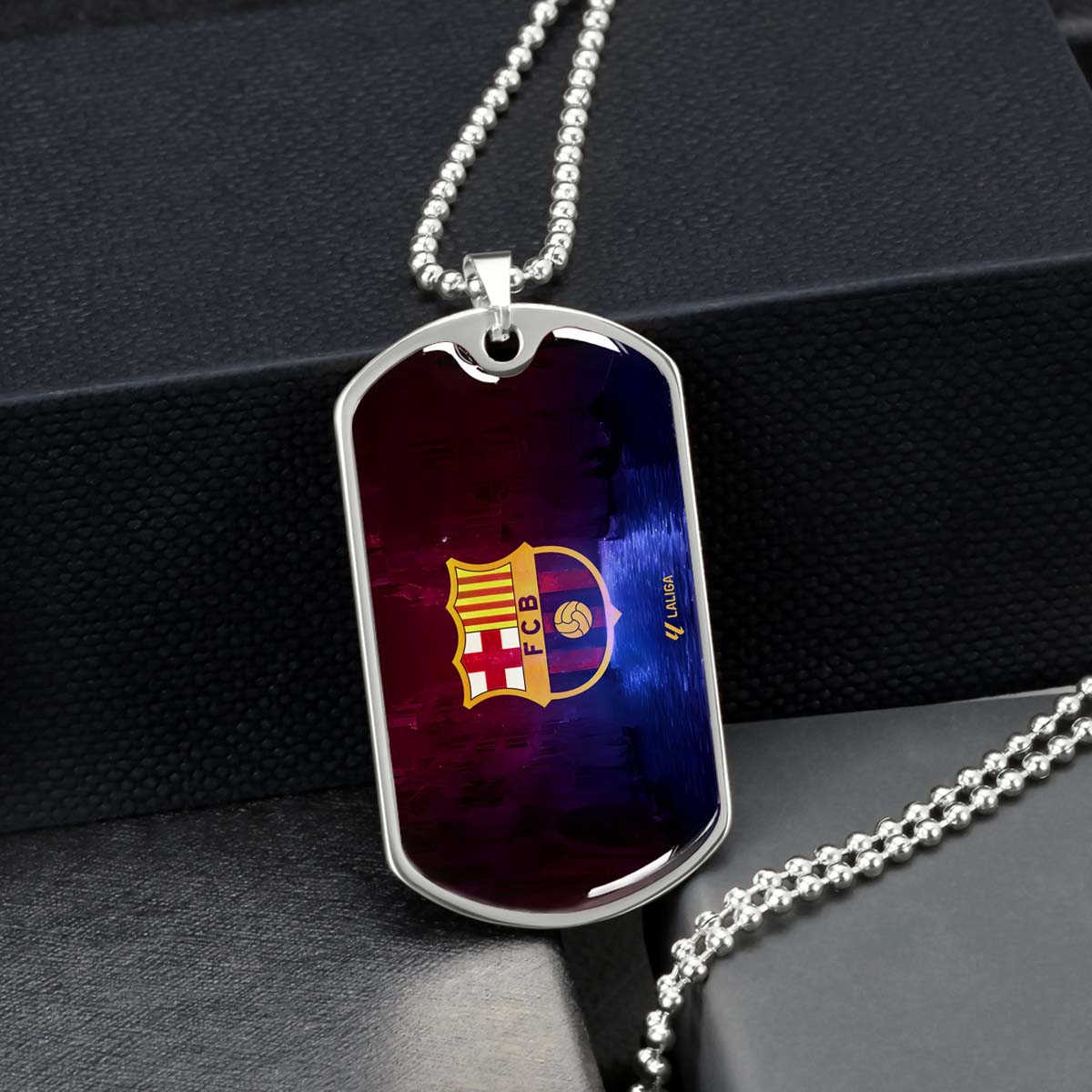 Soccer - SCD025 - Special Tide FC Barcelona - FCB - Soccer Dog Tag - Military Ball Chain - Luxury Dog Tag