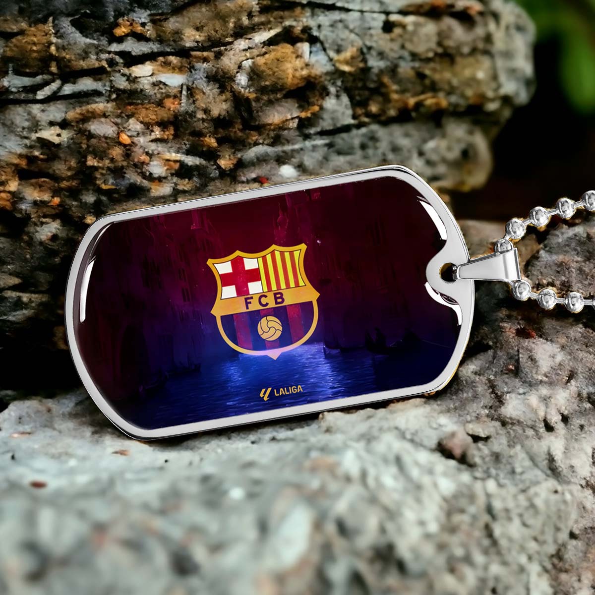 Soccer - SCD025 - Special Tide FC Barcelona - FCB - Soccer Dog Tag - Military Ball Chain - Luxury Dog Tag