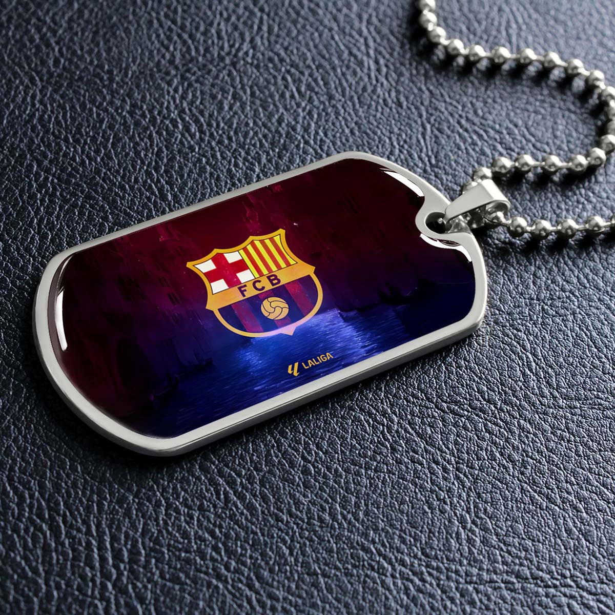 Soccer - SCD025 - Special Tide FC Barcelona - FCB - Soccer Dog Tag - Military Ball Chain - Luxury Dog Tag