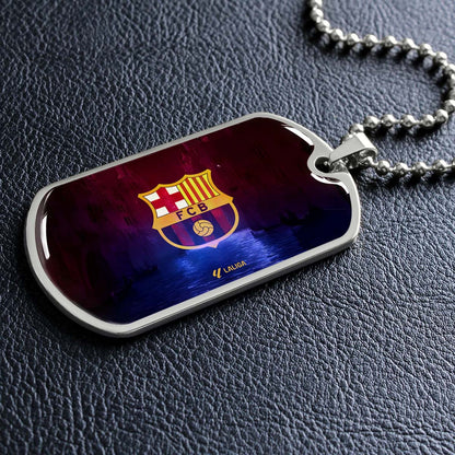 Soccer - SCD025 - Special Tide FC Barcelona - FCB - Soccer Dog Tag - Military Ball Chain - Luxury Dog Tag