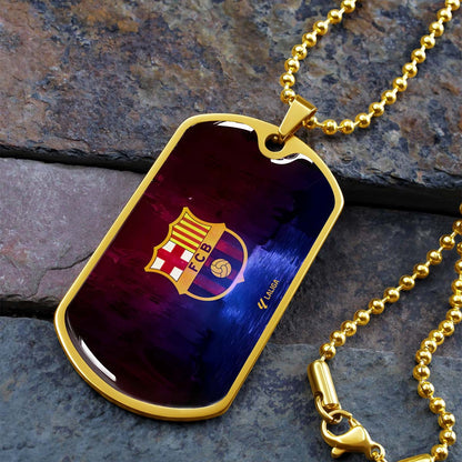 Soccer - SCD025 - Special Tide FC Barcelona - FCB - Soccer Dog Tag - Military Ball Chain - Luxury Dog Tag