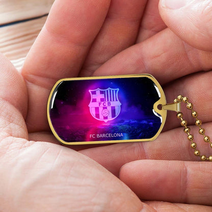 Soccer - SCD027 - FC Barcelona - FCB - Soccer Dog Tag - Military Ball Chain - Luxury Dog Tag