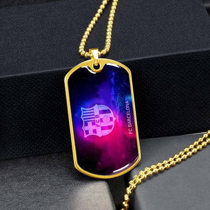 Soccer - SCD027 - FC Barcelona - FCB - Soccer Dog Tag - Military Ball Chain - Luxury Dog Tag