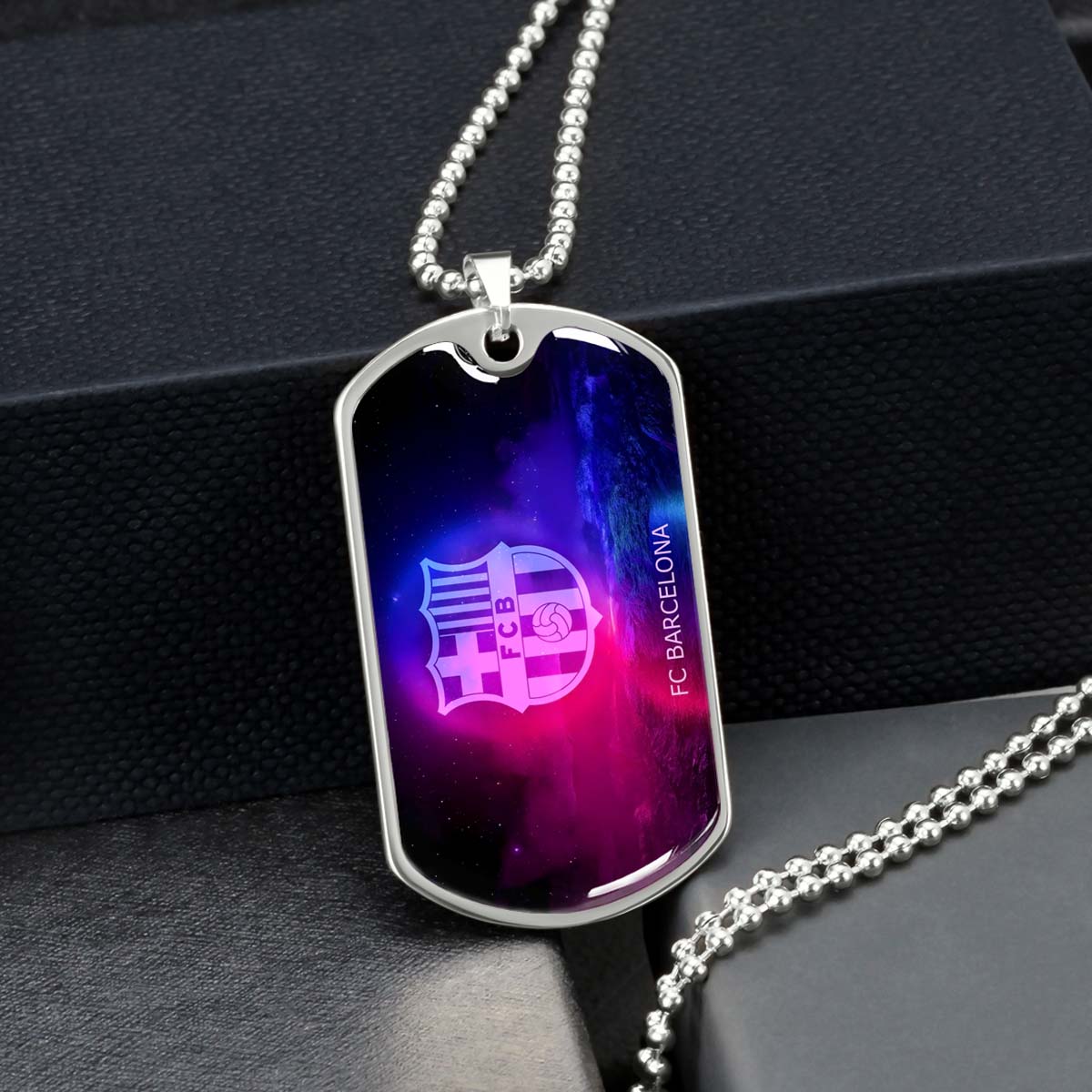 Soccer - SCD027 - FC Barcelona - FCB - Soccer Dog Tag - Military Ball Chain - Luxury Dog Tag