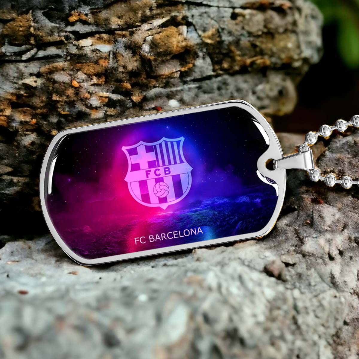 Soccer - SCD027 - FC Barcelona - FCB - Soccer Dog Tag - Military Ball Chain - Luxury Dog Tag