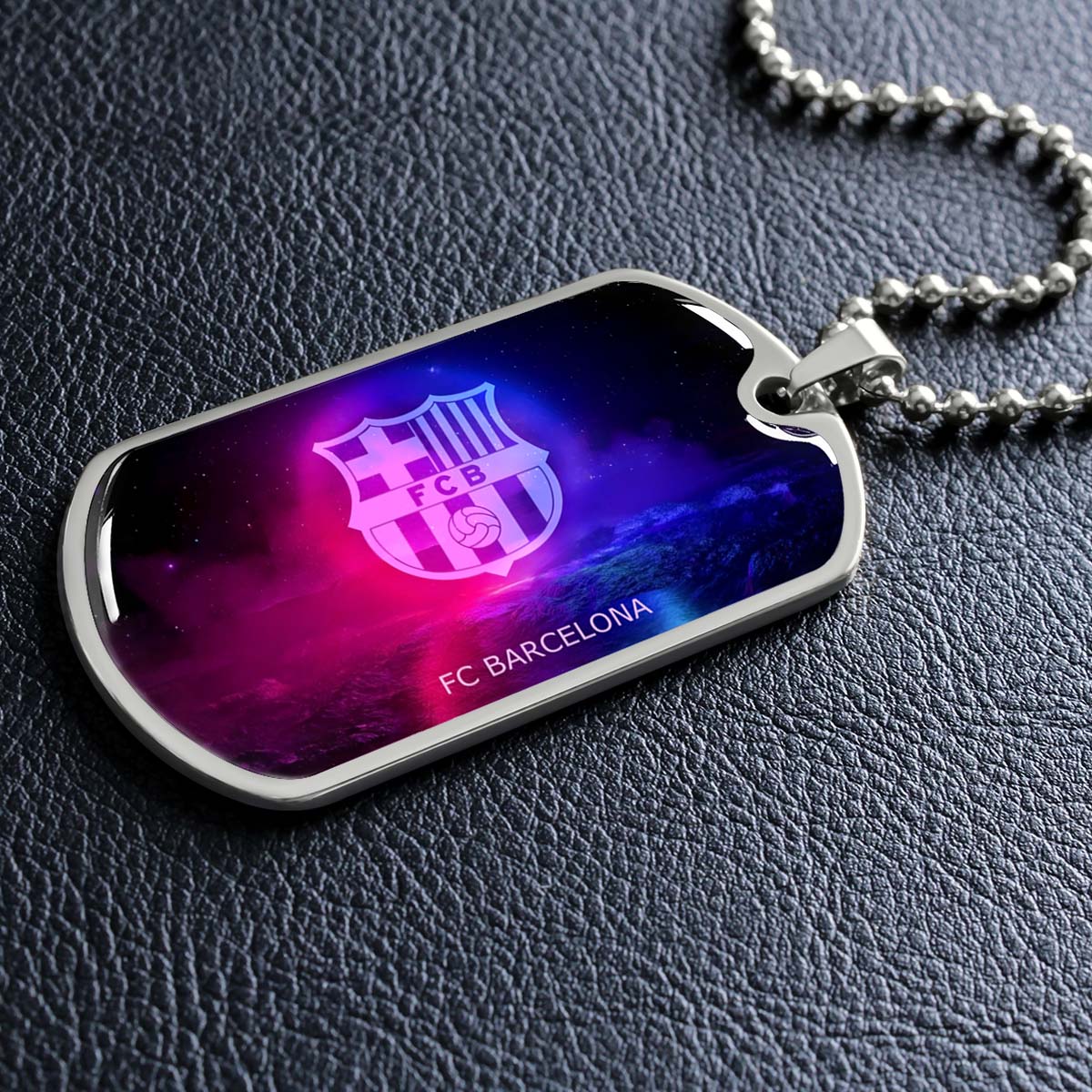 Soccer - SCD027 - FC Barcelona - FCB - Soccer Dog Tag - Military Ball Chain - Luxury Dog Tag