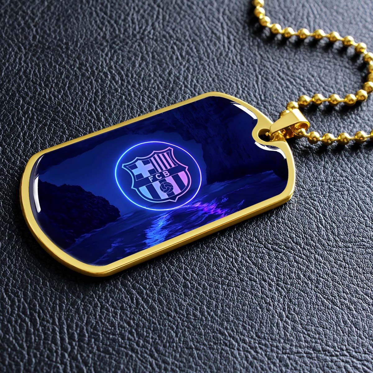 Soccer - SCD028 - FC Barcelona - FCB - Soccer Dog Tag - Military Ball Chain - Luxury Dog Tag