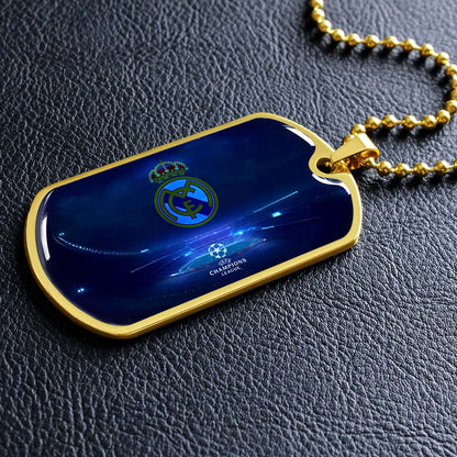 Soccer - SCD029 - FC Real Madrid - UEFA Champions League - Soccer Dog Tag - Military Ball Chain - Luxury Dog Tag