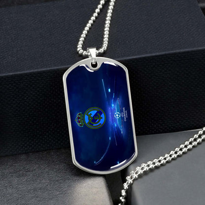 Soccer - SCD029 - FC Real Madrid - UEFA Champions League - Soccer Dog Tag - Military Ball Chain - Luxury Dog Tag