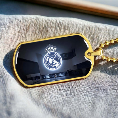 Soccer - SCD030 - In The House Real Madrid C.F - UEFA Champions League - Soccer Dog Tag - Military Ball Chain - Luxury Dog Tag