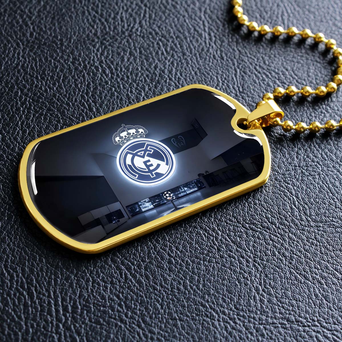 Soccer - SCD030 - In The House Real Madrid C.F - UEFA Champions League - Soccer Dog Tag - Military Ball Chain - Luxury Dog Tag