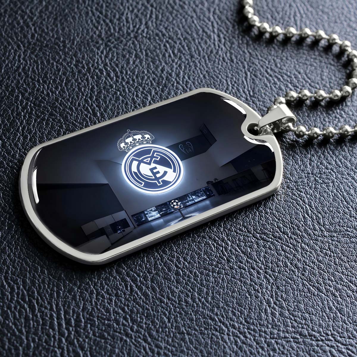 Soccer - SCD030 - In The House Real Madrid C.F - UEFA Champions League - Soccer Dog Tag - Military Ball Chain - Luxury Dog Tag
