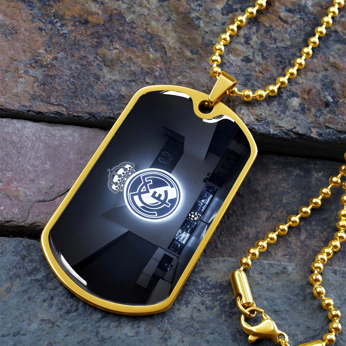 Soccer - SCD030 - In The House Real Madrid C.F - UEFA Champions League - Soccer Dog Tag - Military Ball Chain - Luxury Dog Tag