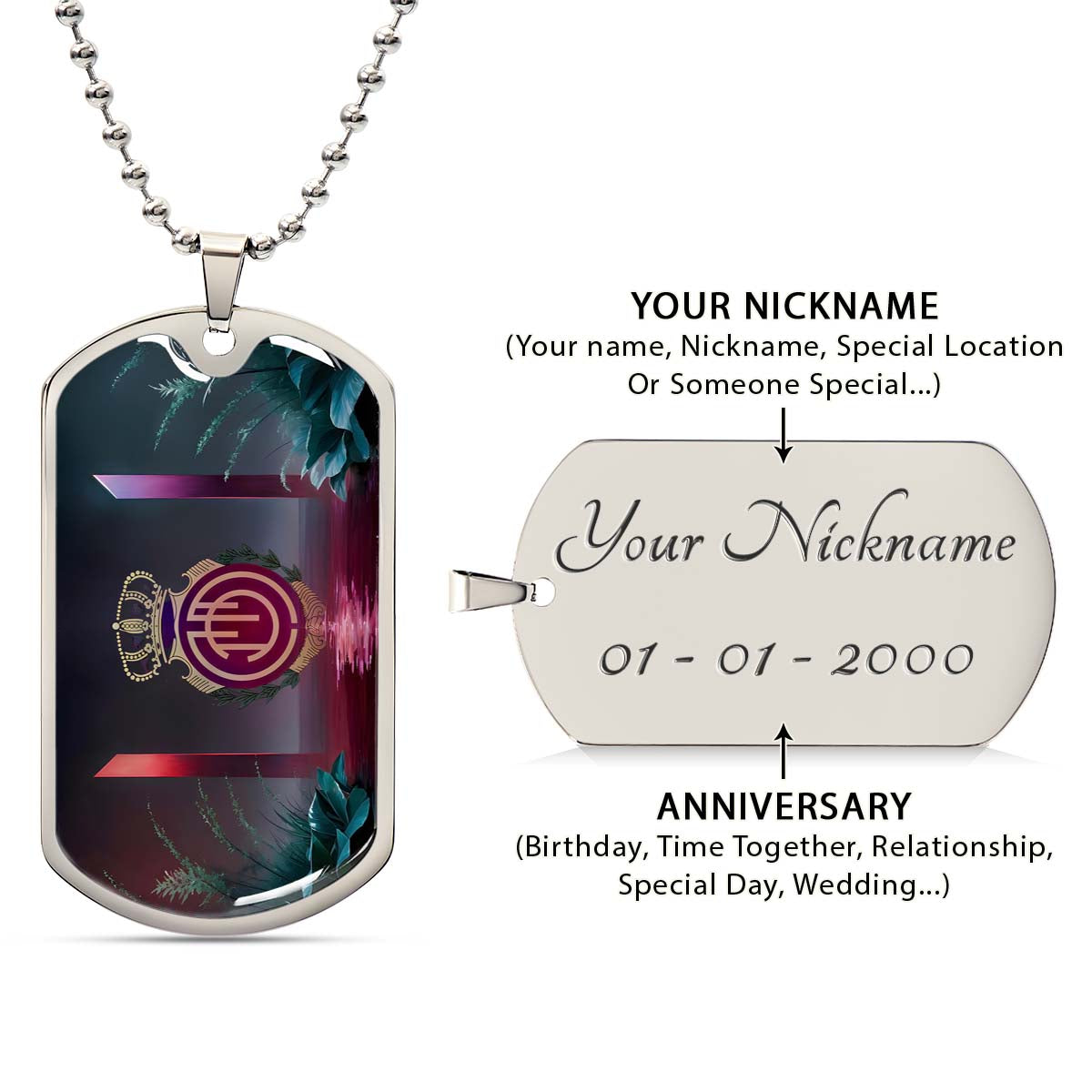 Soccer Dog Tag Necklace - SCD031 - RCD Mallorca - Military Ball Chain