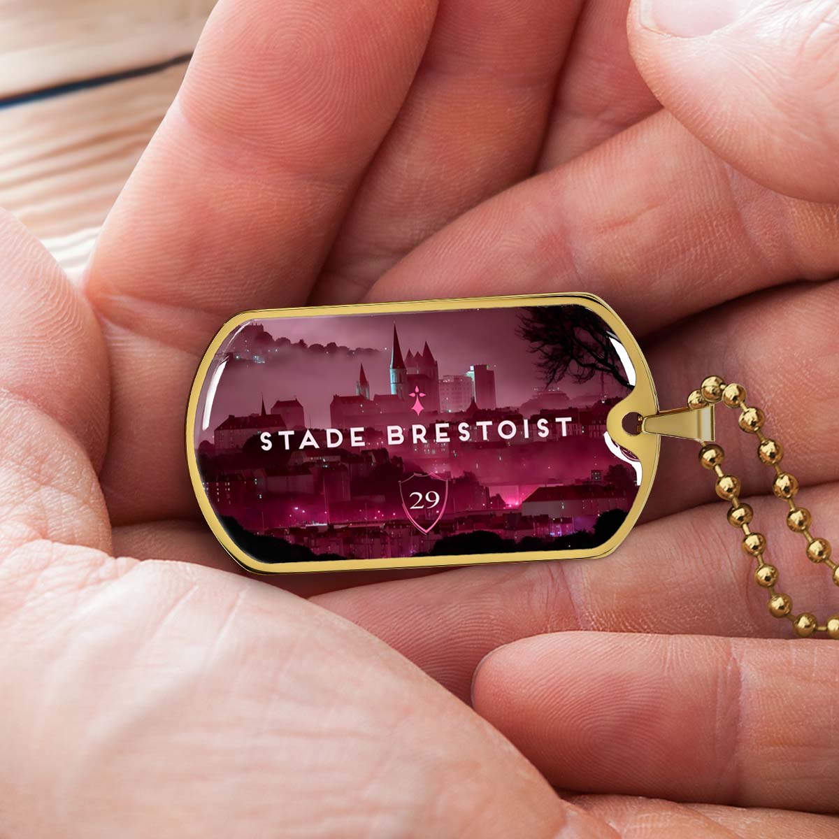 Soccer - SCD032 - Stade Brestoist 29 - Soccer Dog Tag - Military Ball Chain - Luxury Dog Tag