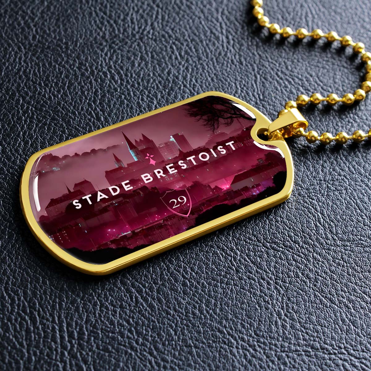 Soccer - SCD032 - Stade Brestoist 29 - Soccer Dog Tag - Military Ball Chain - Luxury Dog Tag